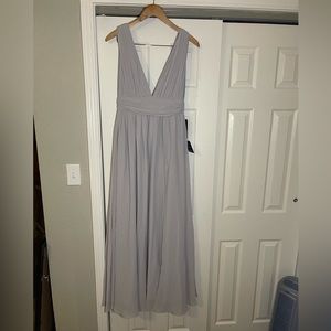 Lulus Heavenly Hues Light Grey Maxi Dress (NEVER WORN)